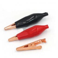 Мідні клеми міні крокодил в ізоляції 35 мм (Пара)