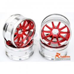 Комплект дисків коліс для шосейних автомоделей 1/10 RC Car (червоні)