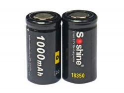 Аккумулятор Soshine Li-Ion 18350 1000mAh 3.7V (2шт)