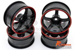 Комплект дисків коліс для шосейних автомоделей 1/10 (Чорні)