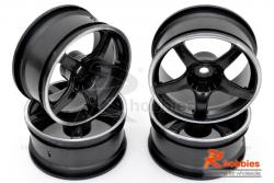 Комплект дисків коліс для шосейних автомоделей 1/10 (Чорні)